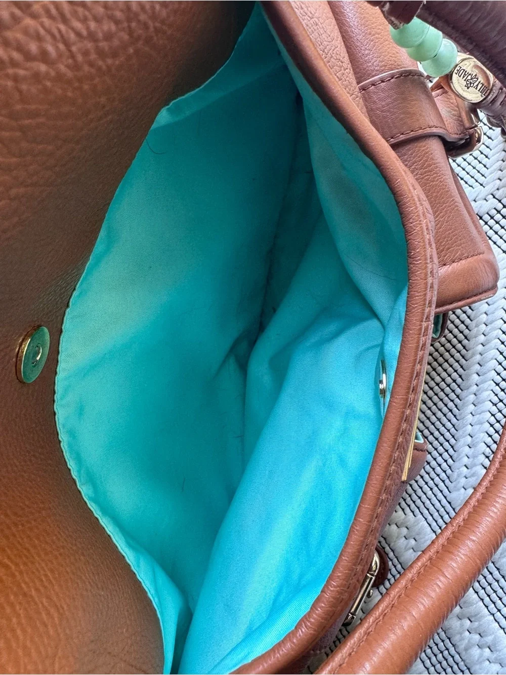 EUC Lily Jade brown leather diaper bag